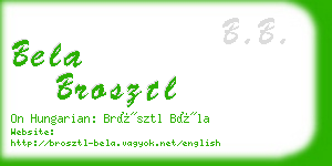 bela brosztl business card